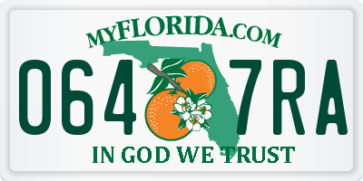 FL license plate 0647RA