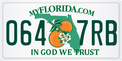 FL license plate 0647RB