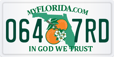 FL license plate 0647RD