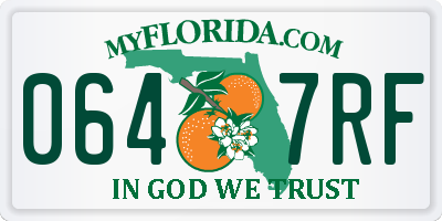 FL license plate 0647RF