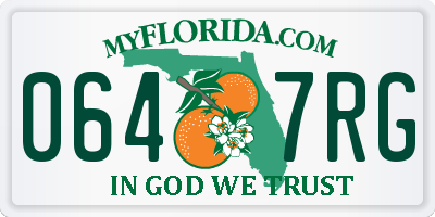 FL license plate 0647RG