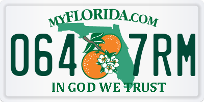 FL license plate 0647RM
