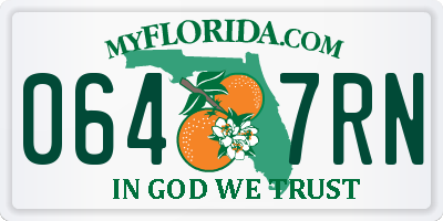 FL license plate 0647RN