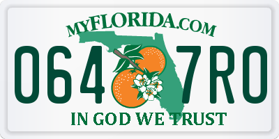 FL license plate 0647RO