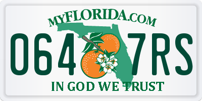FL license plate 0647RS