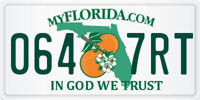 FL license plate 0647RT