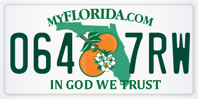 FL license plate 0647RW