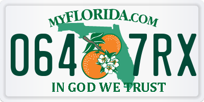 FL license plate 0647RX