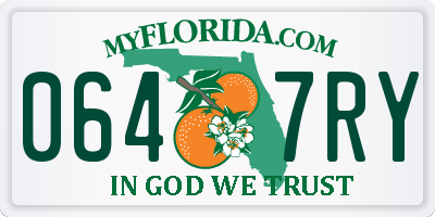 FL license plate 0647RY