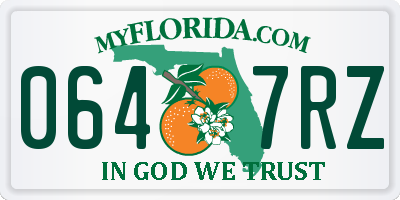 FL license plate 0647RZ