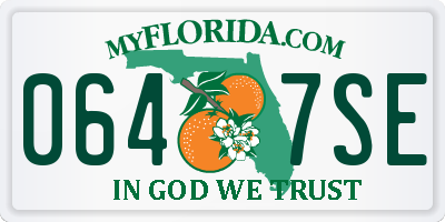 FL license plate 0647SE
