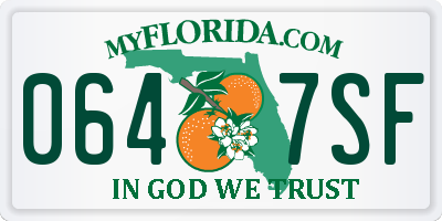 FL license plate 0647SF