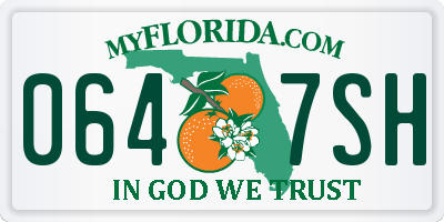 FL license plate 0647SH