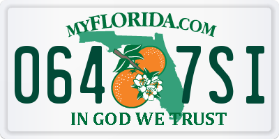 FL license plate 0647SI