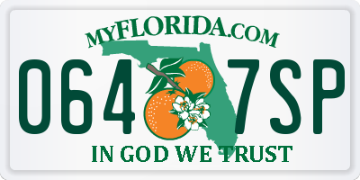 FL license plate 0647SP
