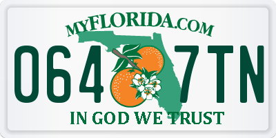 FL license plate 0647TN