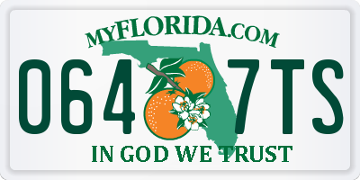 FL license plate 0647TS