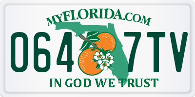 FL license plate 0647TV