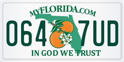 FL license plate 0647UD