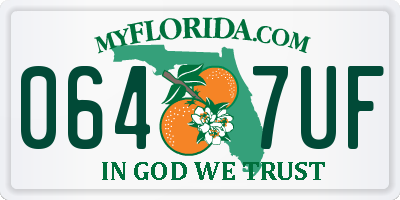 FL license plate 0647UF