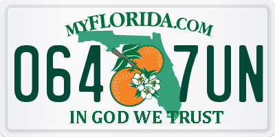 FL license plate 0647UN