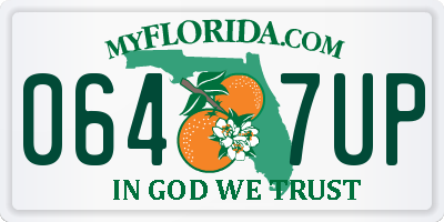 FL license plate 0647UP