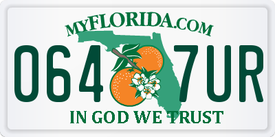 FL license plate 0647UR