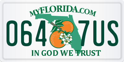 FL license plate 0647US