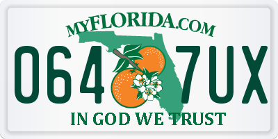 FL license plate 0647UX
