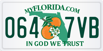 FL license plate 0647VB