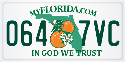 FL license plate 0647VC