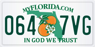 FL license plate 0647VG