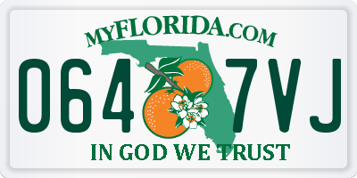 FL license plate 0647VJ