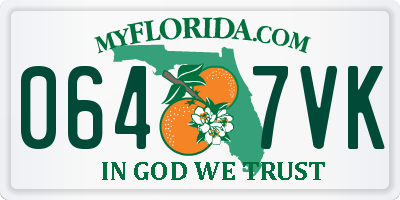 FL license plate 0647VK