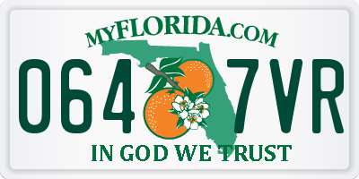 FL license plate 0647VR