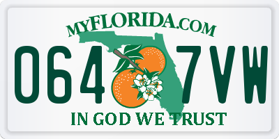 FL license plate 0647VW