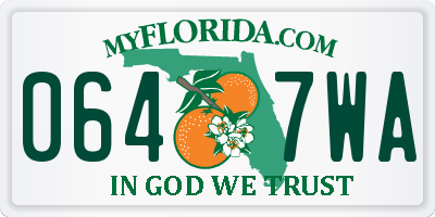 FL license plate 0647WA