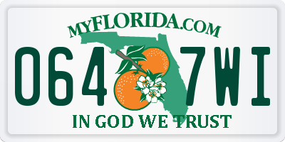 FL license plate 0647WI