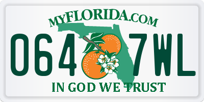 FL license plate 0647WL