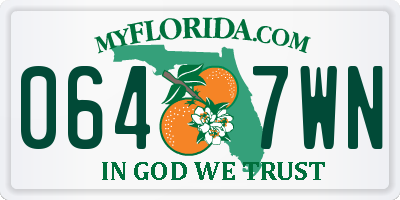 FL license plate 0647WN