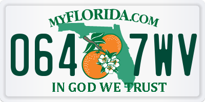 FL license plate 0647WV