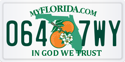 FL license plate 0647WY
