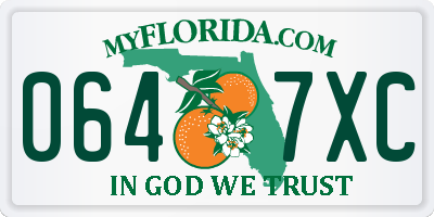 FL license plate 0647XC