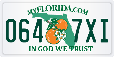FL license plate 0647XI
