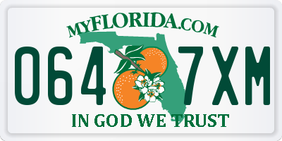 FL license plate 0647XM
