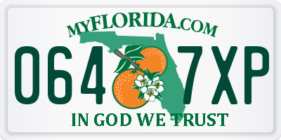 FL license plate 0647XP