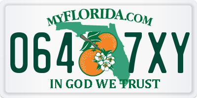 FL license plate 0647XY
