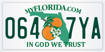 FL license plate 0647YA