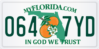 FL license plate 0647YD
