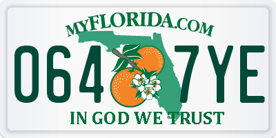 FL license plate 0647YE
